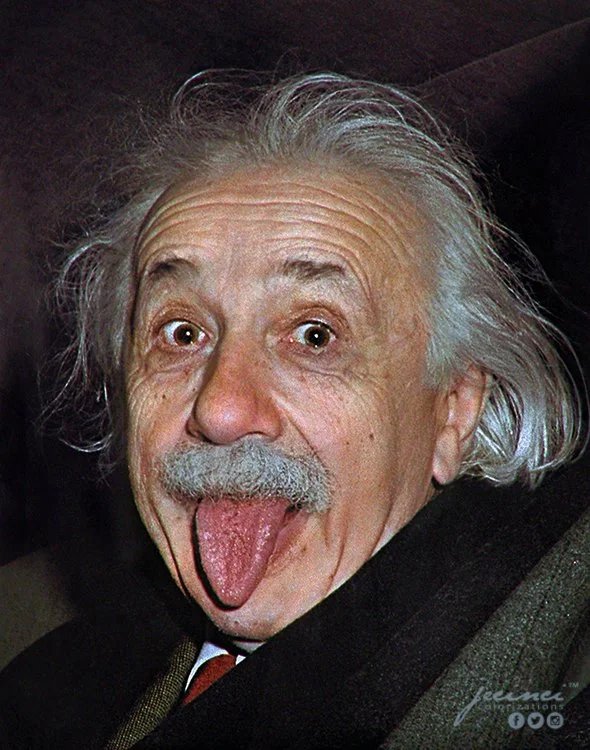 Einstein sticking his tongue out